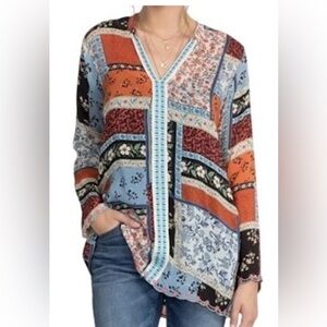 Johnny Was Patchwork Boho Floral Blouse XS Excellent condition